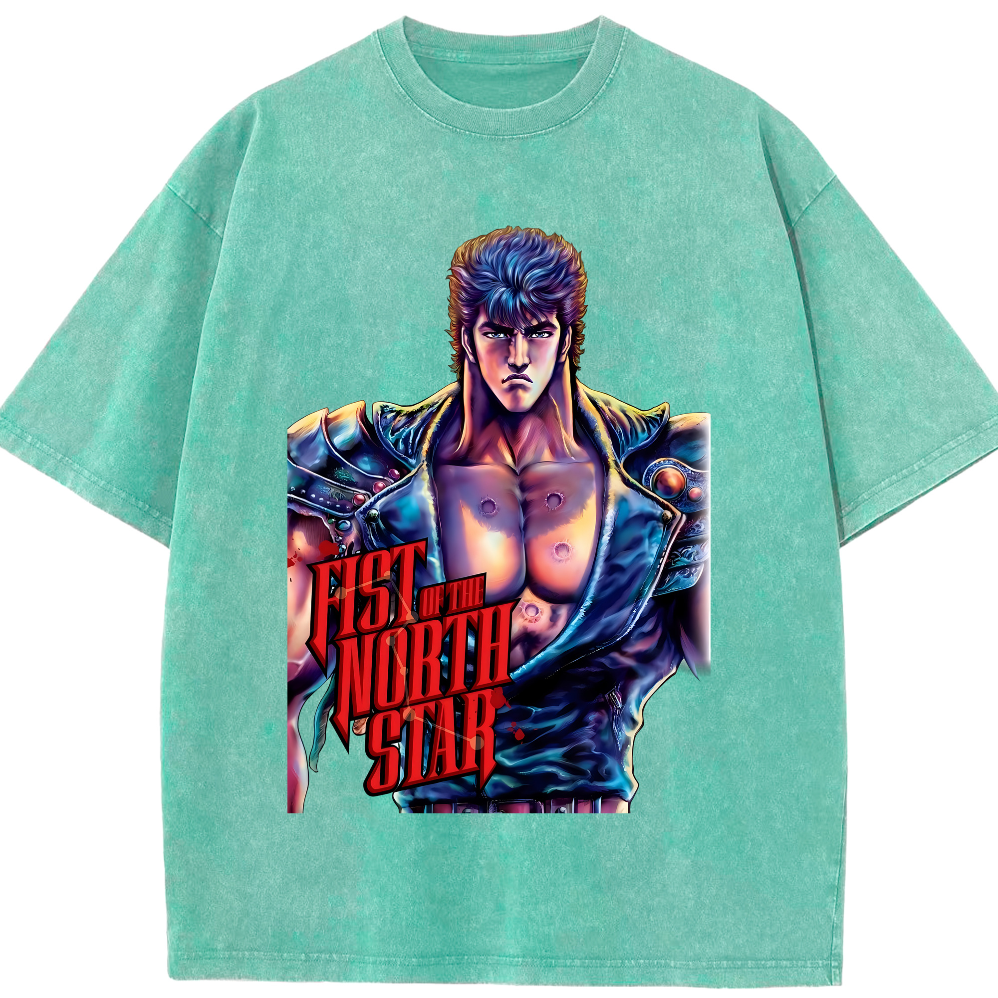 （画像用） 北斗の拳 Fist of the North Star 綿100% ヴィンテージ風 半袖Tシャツ（フロントプリント）